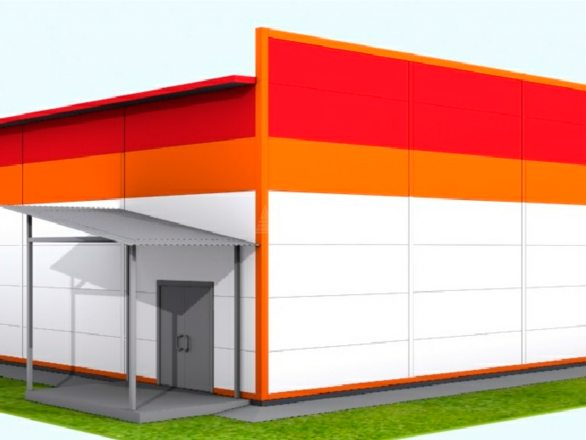 3D визуализация Проект магазина из сэндвич-панелей - фото 3