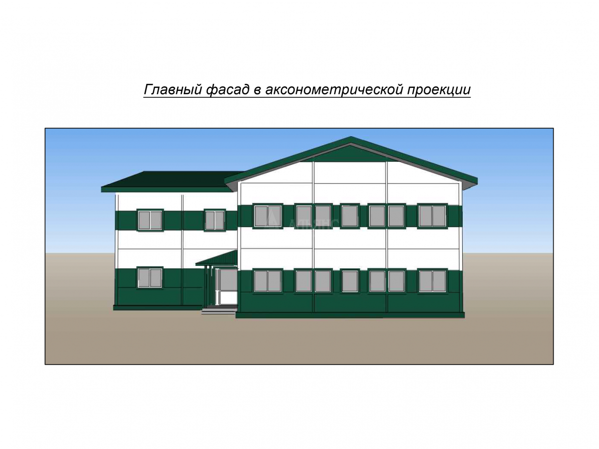 3D визуализация Общежитие из сэндвич-панелей - фото 12