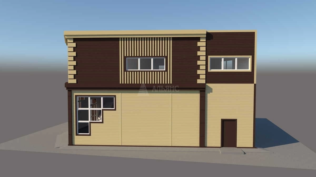 3D визуализация Склад-ангар из сэндвич-панелей - фото 9